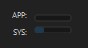 The APP and SYS CPU meters on the top bar