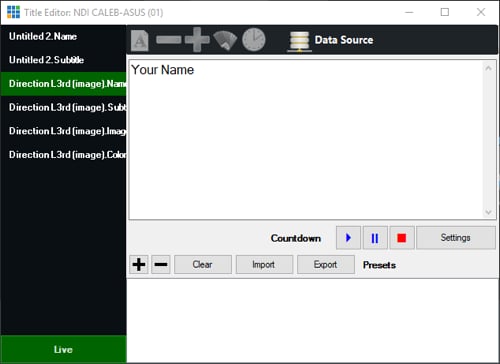 vMix Title Editor