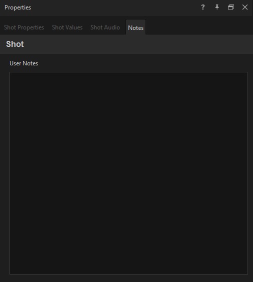 Notes tab with the User Notes text area