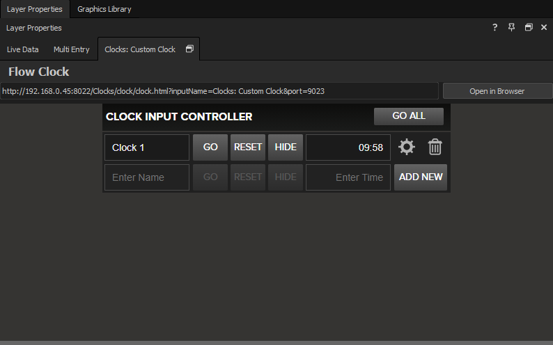 Custom Clock panel