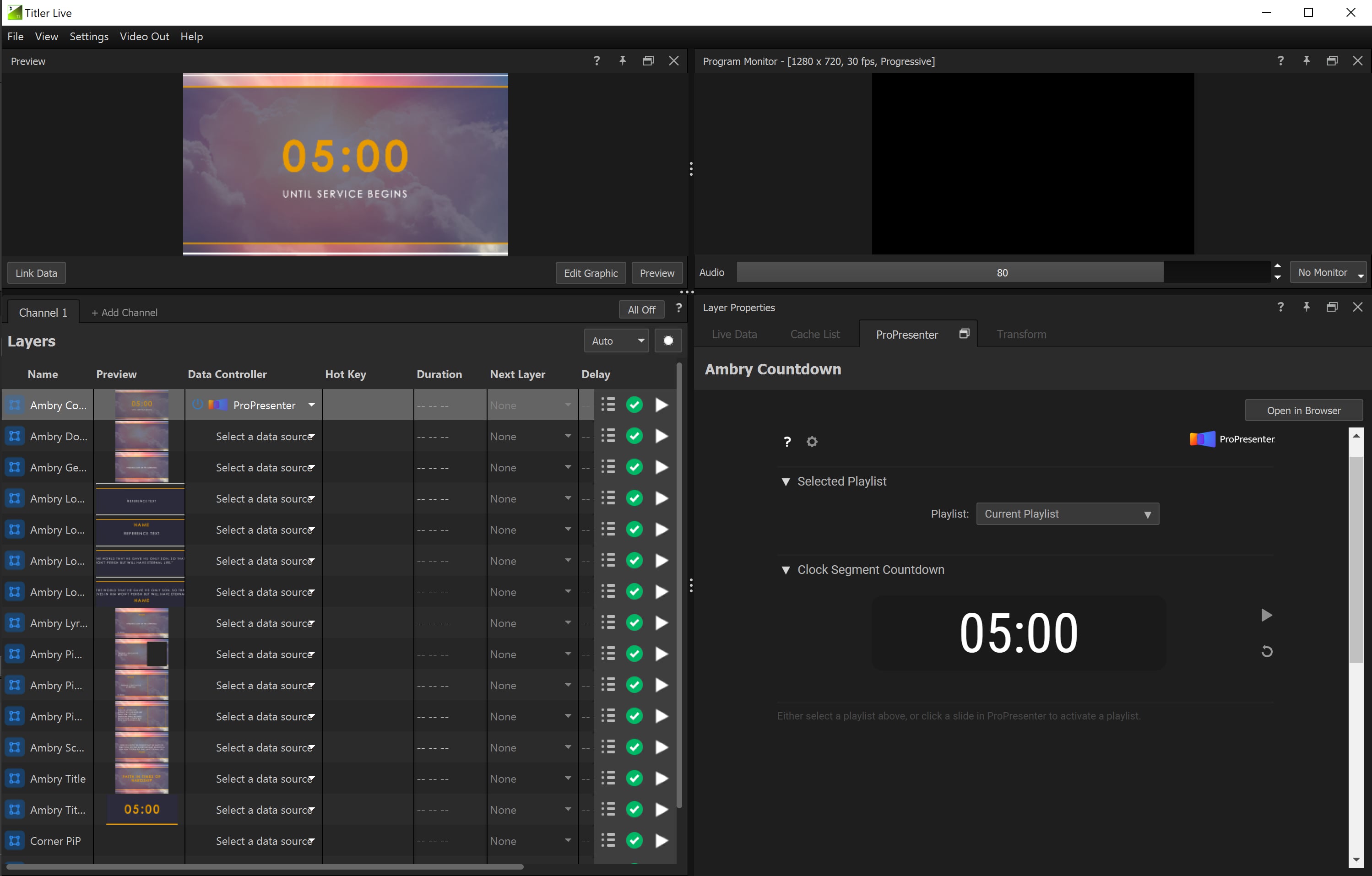 ProPresenter tab full screen
