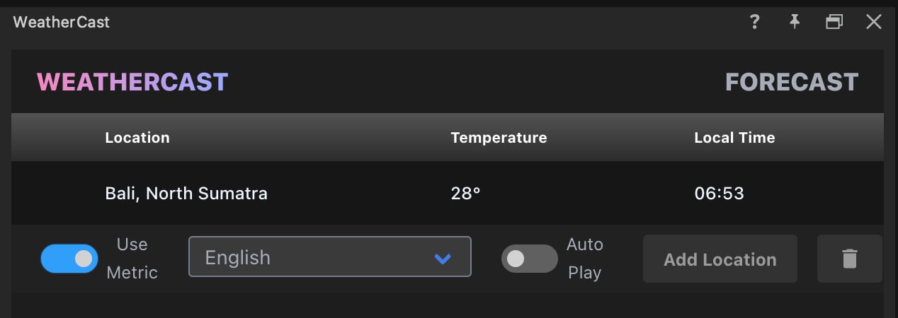 Use Metric toggle