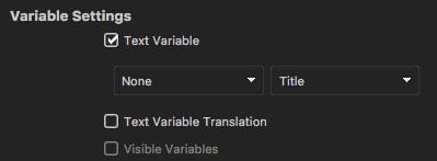Text variable settings