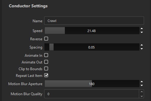 The Crawl Conductor Settings in the Designer