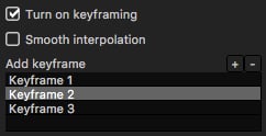 Keyframe list
