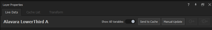 Live Values tab in Manually Update mode