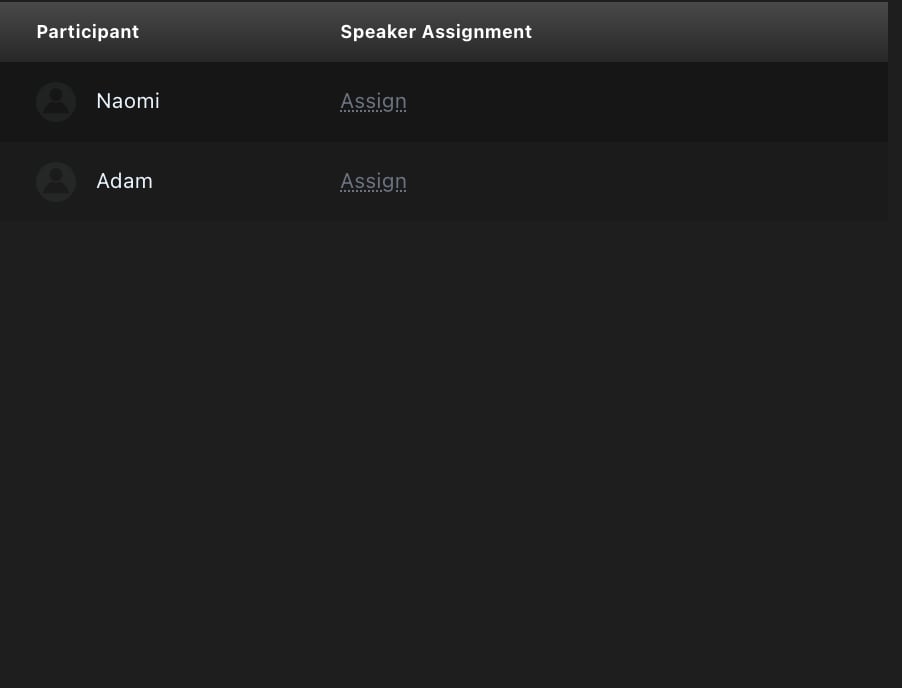 Assign participant