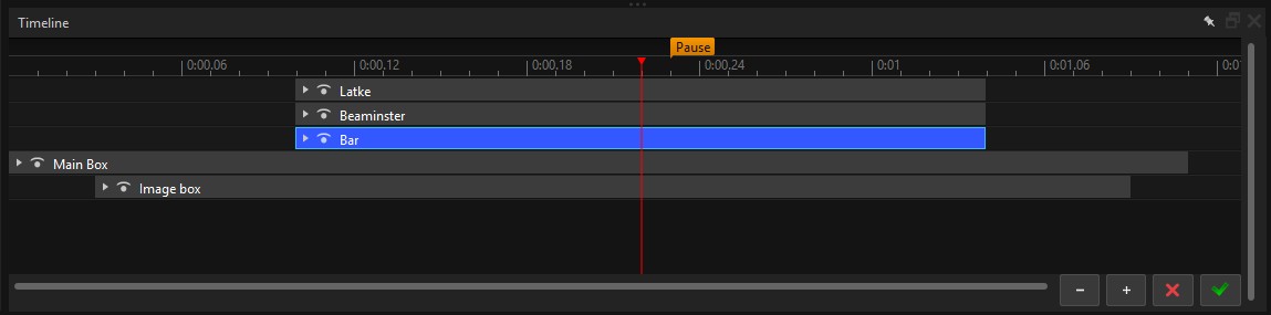 The Designer Timeline showing stacked layer tracks
