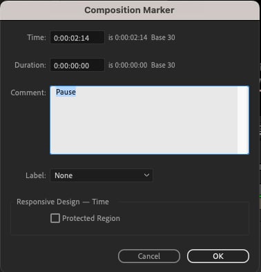 Type Pause in Settings